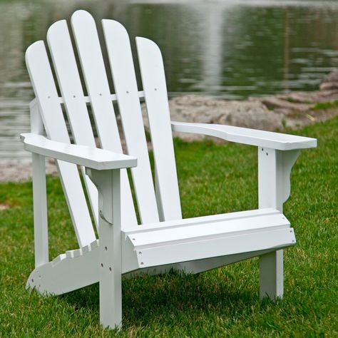 Outdoor Shine Company Westport Adirondack Chair White Outdoor Adirondack Chairs, Cedar Furniture, Cheap Adirondack Chairs, Upholstered Swivel Chairs, Green Choices, Leather Recliner Chair, Front Lawn, Outdoor Store, Adirondack Chairs