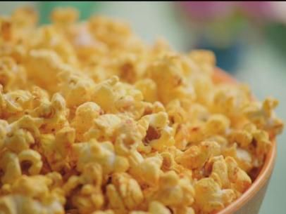 Sweet and Spicy Popcorn Recipe | Valerie Bertinelli | Food Network Sweet And Spicy Popcorn, Spicy Popcorn Recipes, Football Finger Foods, Spicy Popcorn, Football Appetizers, Popcorn Recipe, Valerie Bertinelli, Football Party Food, Fine Cooking