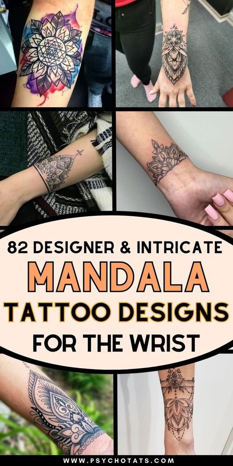 Mandala Tattoo On Wrist Mandala Tattoo On Wrist, Inner Wrist Tattoos For Women Cover Up, Wrist Cover Up Tattoos, Mandala Tattoo Sleeve Women, Forearm Mandala Tattoo, Mandala Tattoo Ideas, Half Mandala Tattoo, Mandala Arm Tattoos, Mandala Tattoos For Women