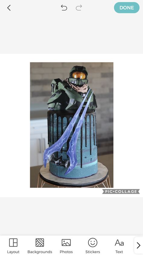 Halo Themed Cake, Halo Cake Ideas, Halo Birthday Party Ideas, Pastel Halo, Halo Birthday Cake, Halo Birthday Parties, Cake Galaxy, Halo Cake, Halo Birthday