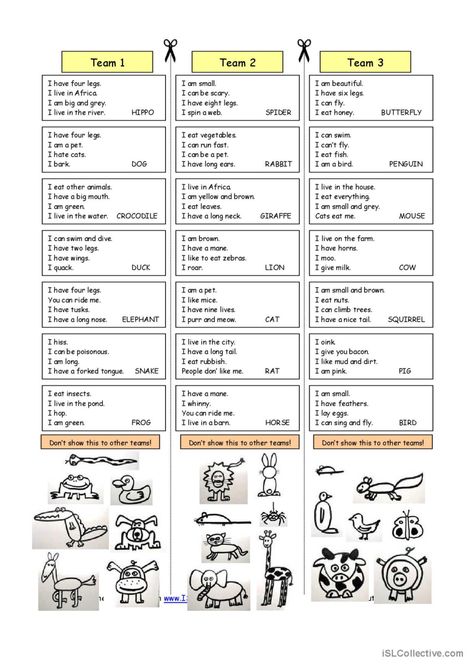 Animal Riddles 1 (Easy): English ESL worksheets pdf & doc Animal Riddles, Riddle Games, Esl Teaching Resources, Easy English, Team Games, Esl Teaching, Writing Lessons, Esl Worksheets, English Speaking