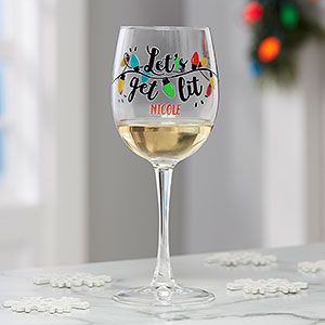 Personalized Wine Glasses | Personalization Mall Christmas Party Gifts, Engraved Wine Glasses, Christmas Wine Glasses, Personalization Mall, Lets Get Lit, Custom Wine Glasses, Personalized Wine Glasses, Merry Bright Christmas, Personalized Wine Glass