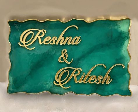 Resin Plate Mdf Resin Nameplate, Resin Art Name Plate Design, Raisin Art Name Plate, Resin Name Plate Ideas, Resin Name Board, Epoxy Resin Name Plate, Resin Name Plates For Home, Resin Art Name Plate, Resin Name Plate