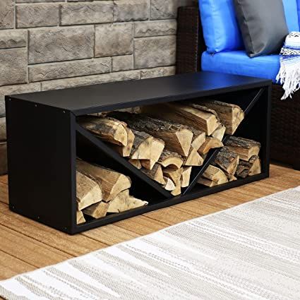 Wood Fire Box Firewood Storage, Firewood Box Indoor, Fireplace Organization, Indoor Log Storage, Indoor Firewood Rack, Firewood Storage Indoor, Firewood Racks, Organizing Stuff, Entry Room