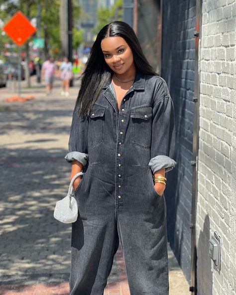 Casual style Utility Jumpsuit, Work Clothes, Denim Jumpsuit, What I Wore, Work Outfit, Denim Skirt, Casual Style, Personal Style, Free People