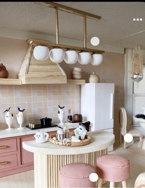 Dollar Store Dollhouse Furniture, Dopeamean Decor, Boho Dollhouse, Chalk Paint Kitchen, Doll Furniture Patterns, Vintage Upcycle, Large Mailbox, Kids Doll House, Doll House Kitchen