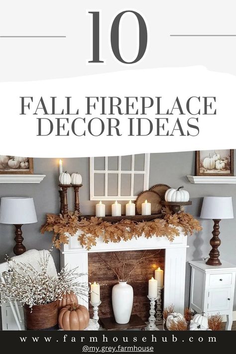 Fall Fireplace Decor Ideas Fall Fireplace Mantel, Fireplace Decor Ideas, Fall Fireplace Decor, Cozy Up Your Home, Fall Fireplace, Fireplace Mantel Decor, Mantel Decorations, Autumn Colors, Fireplace Decor