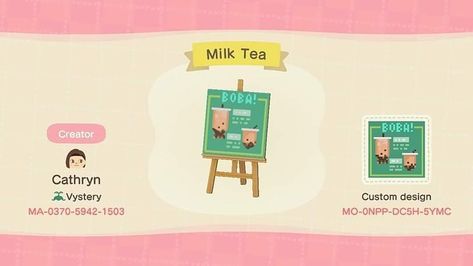 🏝 Nook’s Island’s Instagram photo: “Some more boba menus! ☺️ ⠀ Designed by: Cathryn, RoChan⠀ ⠀ ➡️Visit our website to browse more designs, link in bio!⠀ ➡️Follow us…” Lab Safety Poster, Bubble Tea Menu, Acnh Custom Designs, Pink Cafe, Happy Home Designer, Stall Designs, New Animal Crossing, Animal Crossing Game, All About Animals