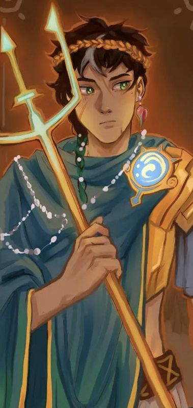 Older Percy Jackson Fan Art, Frank Fanart Percy Jackson, Prince Percy Jackson, Percy Jackson As A God Fanart, Percy Jackson Triton, Poseidon Fanart Epic, Percy And Triton, Posiden Percy Jackson, Dark Percy Jackson Fanart