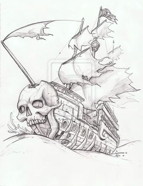 Ghost Ship Tattoo Design, Pirate Tattoo Sketch, Ghost Pirate Ship, Pirate Ship Drawing, Pirate Skull Tattoos, Pirate Ship Tattoos, Ghost Pirate, Pirate Ship Tattoo, Simple Draw