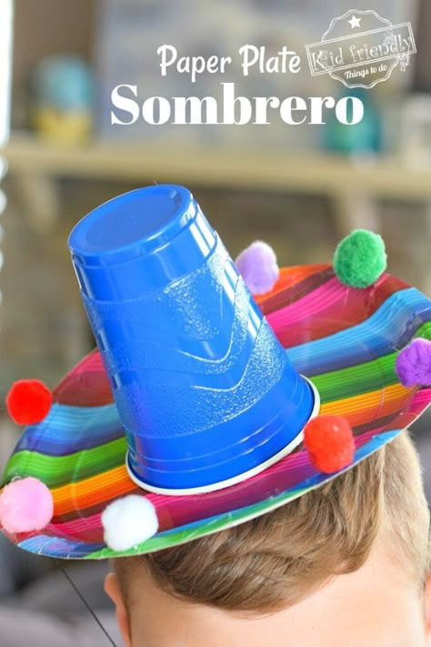 15  Fab & Festive Cinco De Mayo Crafts & Activities for Kids - Happy Toddler Playtime Mexico Crafts, Diy Paper Art, Kid Friendly Crafts, Craft Easy, Mexican Crafts, 5 De Mayo, Unit Studies, Paper Plate, Craft Activities