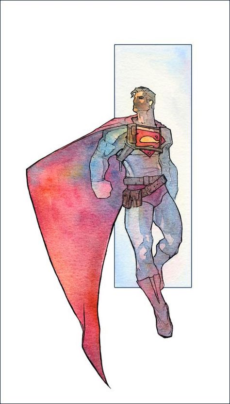 Hero Reference, Ink With Watercolor, Superman Cosplay, Draw Comics, Heroes And Villains, Action Comics, Superman Art, Comic Characters, Arte Dc Comics