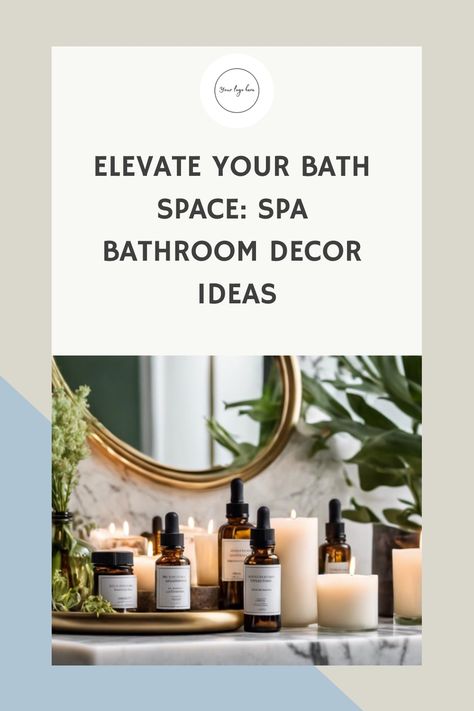 Elevate your bath space: bottles and candles in spa-like bathroom decor with greenery. Bathroom Gift Ideas, Home Spa Bathroom Accessories, Bathroom Decor Zen Spa, Zen Spa Bathroom Accessories, Spa Like Bathroom Decor, Spa Inspired Bathroom Towels, Luxury Spa Aesthetic Bathroom, Spa Bathrooms, Spa Bathroom Decor Ideas