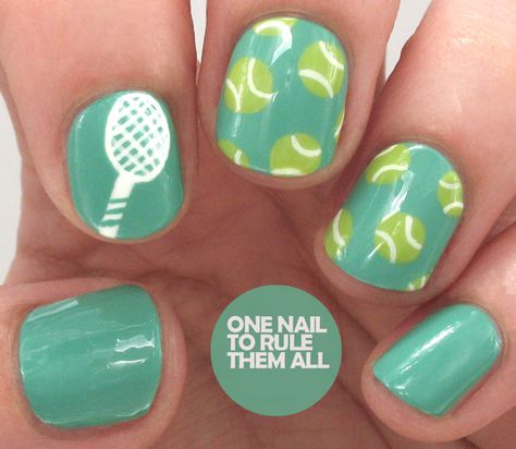 Tennis Nails Pickleball Nail Art, Pickleball Nails, Wimbledon Nails, Tennis Nails, Sports Nail Art, Sport Nails, Tennis Wimbledon, Sports Nails, Tennis Birthday