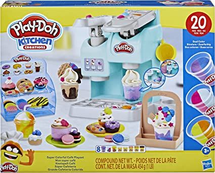 Colourful Cafe, Playdoh Ideas, Clay & Modeling Dough, Hasbro Play Doh, Colorful Cafe, Coffee Toy, Play Doh Kitchen, Play Cafe, Bakery Treats