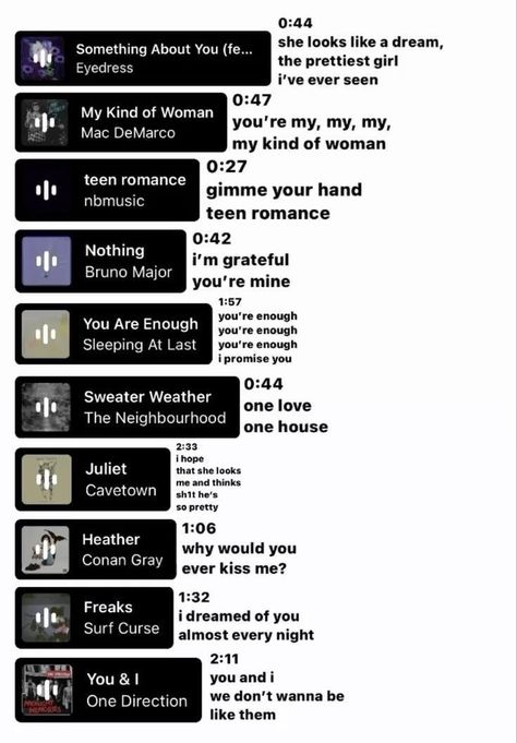 Songs For Boyfriend, Music Suggestions Instagram Story, Bahasa Jepun, Ig Aesthetic, Bios Para Instagram, Playlist Names Ideas, Instagram Captions Clever, Love Songs Playlist, Meaningful Lyrics