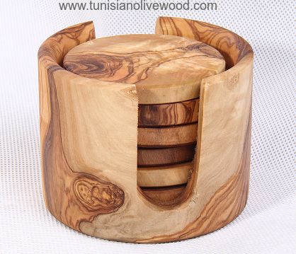 Tunisian Olive Wood Coasters in holder set of 6 -Tunisia Cafe And Bar, Wood Shop Projects, Rustic Cabin Decor, Diy Holz, Christmas Wood Crafts, Wood Turning Projects, Wooden Projects, Wood Lathe, Diy Wood Projects Furniture