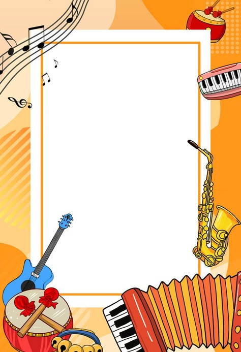 Music Border, Drawing Orange, Character Page, Orange Cartoon, Music Math, Youtube Background, Border Background, Train Posters, Music Cartoon