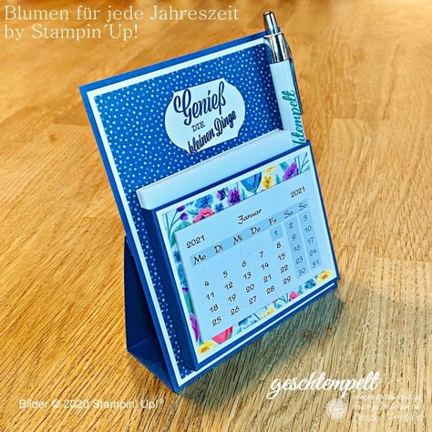 Zettelbox mit Tischkalender - eine Anleitung mit den Produkten von Stampin´Up! - geschtempelt - Gesche Preißler Stampin Up Anleitung, Stamping Up, Stampin Up, Stamp, Quick Saves