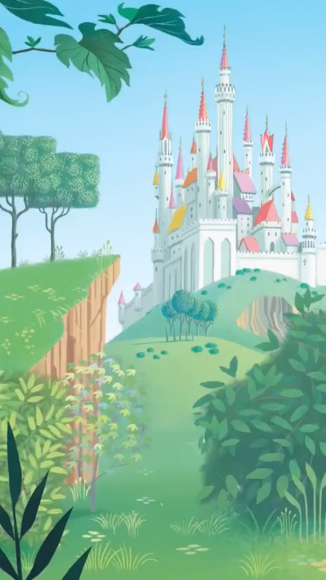 Fantasyland Disney, Joey Chou, Castle Cartoon, Animals Tattoos, Doll Backgrounds, Disney Princess Castle, Castle Illustration, Travel Humor Quotes, Castle Background