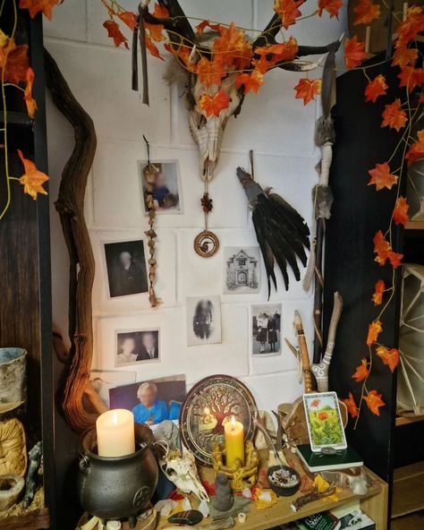 ✨ Wishing all our followers a blessed Samhain ✨ As the veil between worlds thins, our ancestor altar is a reminder of the wisdom, love, and strength of those who came before us. How do you plan to honour and celebrate this sacred time? Share with us below! 🍂🕯️ #BlessedSamhain #AncestorAltar #HeronDrums #HonouringTheAncestors #samhain #Shamanism #paganism #WheelOfTheYear #ancestors #thinningveil #paganaltar #altar #animism #rememberance Ancestors Altar, Pagan Alter, Ancestor Altar, Altar Inspiration, Blessed Samhain, Apartment Vibes, Pagan Altar, Drum Accessories, Sharing Time