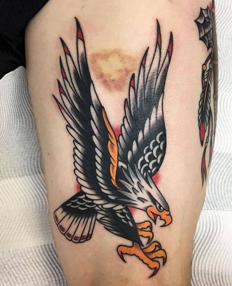 12+ Traditional Eagle Tattoo Designs and Ideas Traditional Back Tattoo, Bald Eagle Tattoos, Traditional Eagle, Traditional Eagle Tattoo, Sunset Tattoos, Traditional Style Tattoo, Traditional Tattoo Sleeve, Theme Tattoo, Harry Potter Tattoos