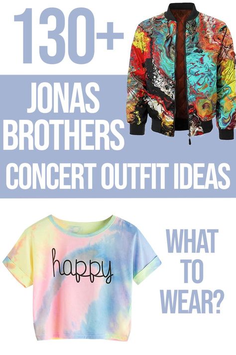 Going to a Jonas Brothers event and don't know what to wear? We handpicked amazing Jonas-Brothers-style concert outfits for you to create your ideal concert outfit in no time! Outfits To Wear To A Jonas Brothers Concert, Outfit For Jonas Brothers Concert, Jonas Brothers Concert Outfit Aesthetic, Jo Bros Concert Outfit, Jonas Brothers Inspired Outfits, Burnin Up Jonas Brothers Outfit, Jobros Concert Outfit, Jonas Brothers T Shirt Ideas, Jones Brothers Concert Outfit