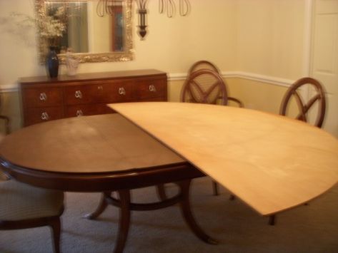 Extend Dining Table Diy, Dining Room With Round Table, Round Extension Table, Half Round Table, Oval Dining Room Table, Large Round Dining Table, Diy Tables, 4 Chair Dining Table, Large Round Table