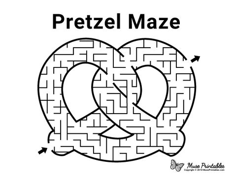 Free printable pretzel maze. Download it from https://museprintables.com/download/maze/pretzel/ Pretzel Printable, Pretzel Activities, Pretzel Crafts, Pretzel Activities For Kids, Germany Activities For Preschool, Pretzel Crafts For Kids, National Pretzel Day Activities, National Pretzel Day, Germany Crafts