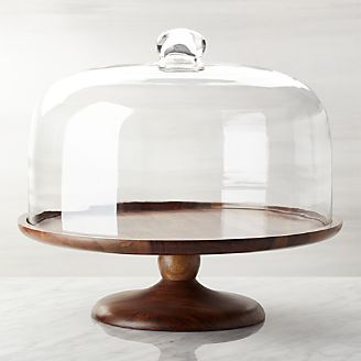 Cake Stand With Lid, Kitchen Decor Collections, Dip Bowls, Wooden Cake Stands, Wood Cake Stand, Cake Stand With Dome, Cake Pedestal, Cake Dome, Wood Marble