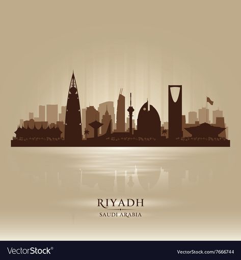 Riyadh City, Saudi Arabia Tattoo Ideas, Riyadh Illustration, National Day Saudi, Riyadh Saudi Arabia, City Skyline Silhouette, Skyline Silhouette, Abstract Wallpaper Design, المملكة العربية السعودية