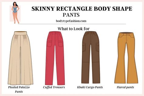 Pleated Palazzo Pants Pants For Different Body Shapes, Trousers For Rectangle Body Shape, Types Of Trousers For Women, Body Type Clothes, Rectangle Body Shape Outfits, Colour Outfit, Pleated Palazzo Pants, Types Of Trousers, Rectangle Body Shape