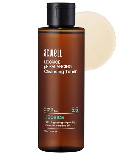 ACWELL Licorice pH Balancing Cleansing Toner 150ml - PH5.5 Hydrating Makeup Cleansing Astringent - Skin Clearing, Reduce Pigmentation, Acne and Dark Spots Korean Toner, Skin Clearing, Hydrating Makeup, Hydrating Facial, Astringent, Toner For Face, Cleanser And Toner, Alcohol Free, Makeup Skin Care