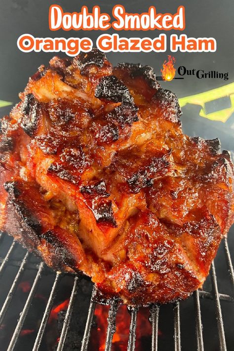 This Orange Glazed Ham is tender, juicy and full of amazing flavors making it the ultimate center piece for Easter, Thanksgiving or Christmas dinner. Glaze For Smoked Ham, Traeger Ham, Orange Glazed Ham, Smoked Ham Recipe, Side Dishes For Ham, Outdoor Cooking Recipes, Grilled Ham, Glazed Ham, Food Blogging