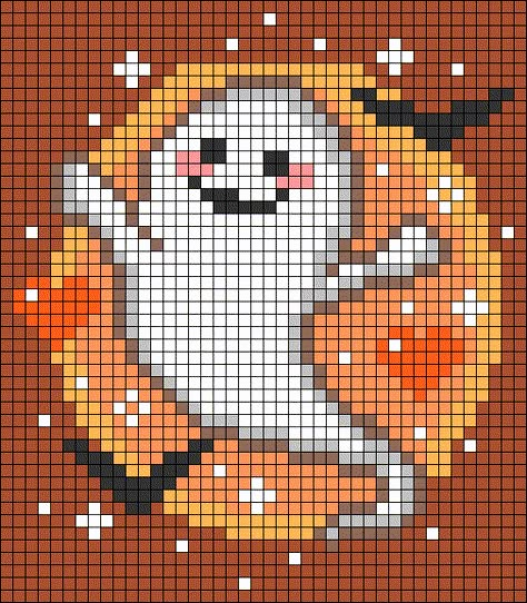 Crochet Halloween Tapestry, Halloween Pixel Grid, Alpha Patterns Halloween, Halloween Pixel Art Grid, Halloween Alpha Pattern, Fall Pixel Art, Alpha Grid, Pixel Art Halloween, Halloween Pixel Art