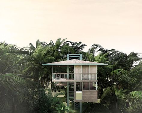 alexis dornier's 'stilt studios' offer elevated living in indonesia Homes On Stilts, Moving Architecture, Elevated Houses, Stilt Home, Bayou House, Elevated House, Stilt House, Water Collection System, Prefabricated Homes