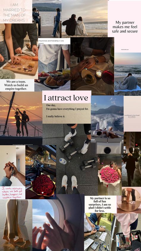 Soulmate Vision Board, Marriage Vision Board, Relationship Vision Board, Vision Collage, Vision Board Themes, Vision Board Collage, Manifesting Vision Board, Positivity Board, Vision Board Examples