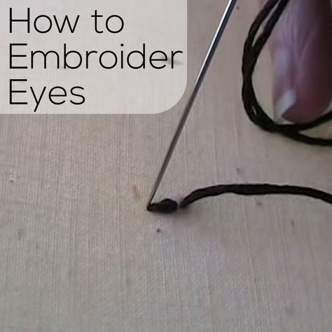 I have a particular way I make eyes when I draw, and when I translated those drawings into embroideries I had a hard time choosing a stitch that gave me just the effect I wanted.  A French knot was too round. A simple straight stitch was, well, too straight. And too flat.  I tried a … Embroidery Eyes Tutorial, Embroidery Eyes Simple, How To Embroider Doll Eyes, How To Embroider Doll Face, Doll Faces Embroidery, Embroidery Faces Simple, Embroidery Eyes Doll, How To Embroider Eyes On Stuffed Animals, Embroidered Faces Simple