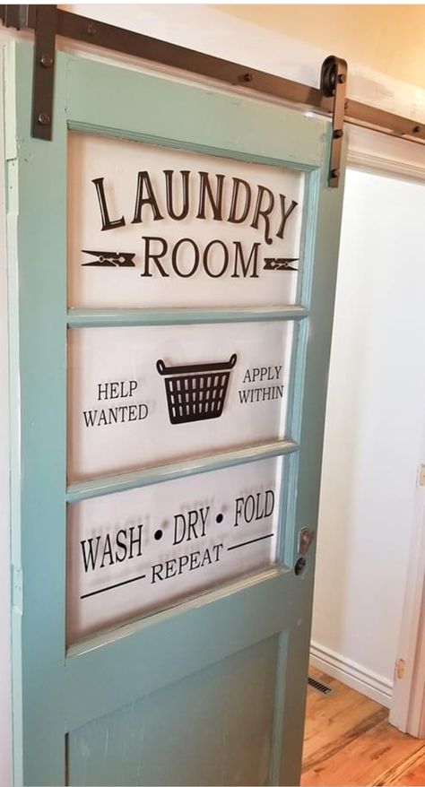 Laundry Room Doors Rustic, Laundry Room With Mop Sink, Unique Laundry Room Doors, Southern Laundry Room, Shiplap And Wallpaper Laundry Room, Low Budget Laundry Room Makeover, Lake House Laundry Room Ideas, Blue Farmhouse Laundry Room, Farm Style Laundry Room