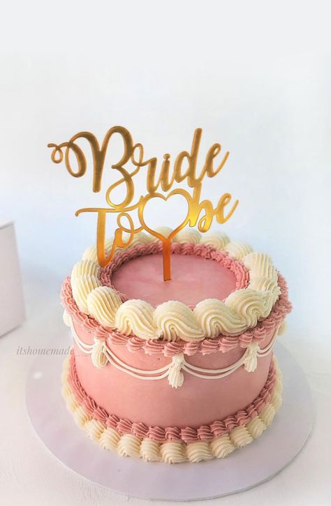 bridal shower cake, cake idea, cake decorating, cake designs Bride To Be Cake Design, Pink And White Bridal Shower Cake, Pink Bridal Shower Cake Ideas, Bride To Be Cake Pink And White, Fondant Bridal Shower Cake Design, Pink Buttercream Cake, Cute Cake Ideas, Bride To Be Cake, Bridal Shower Pink