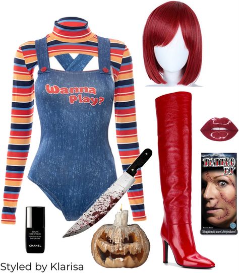 Diy Chucky Costume, Chucky Outfit, Chucky Doll Costume, Chucky Halloween Costume, Chucky Costume, Chucky Halloween, Chucky Doll, Cute Themes, Halloween Costume Outfits