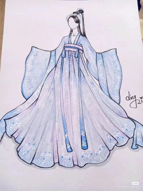 Korean Traditional Clothing Drawing, Traditional Dresses Drawing, Korean Dress Drawing, Hanbok Sketch, Hanfu Drawing, Hanbok Drawing, Japanese Kimono Dress, Cute Cartoon Food, Korean Illustration