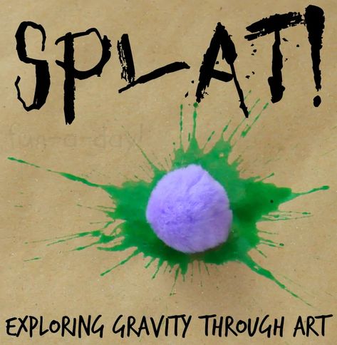 Splat Art: Explore Science and Art in Preschool - Fun-A-Day! Splat Art, Gravity Art, Force And Motion, Therapeutic Activities, Steam Activities, Kids Exploring, Preschool Science, Science Experiments Kids, Art Programs