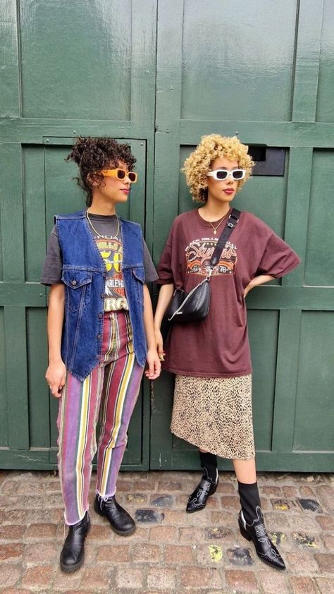 Funky Outfits Summer, Plus Size Maximalist Fashion, Bestie Fits, Queer Outfits, Thrifting Inspiration, London Streetwear, Eclectic Outfits, Earthy Vibes, Rad Clothes