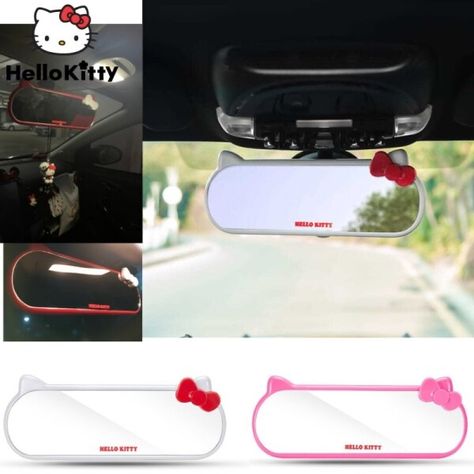 Hello Kitty Car Accessories, Accessories Hello Kitty, Anime Hello Kitty, Car Accessories Gifts, Pink Car Accessories, Car Life Hacks, Anime Sanrio, Mirror Car Accessories, Hello Kitty Car