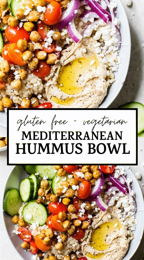 Recipes Bowls, Mediterranean Hummus, Mediterranean Recipes Healthy, Hummus Bowl, Mediterranean Diet Recipes Dinners, Healthy Bowls Recipes, Easy Mediterranean Diet Recipes, Healthy Bowls, Homemade Hummus