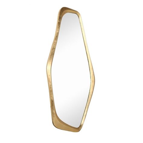 Luxury Large Bathroom Vanity Mirror Gold Irregular Art Bedroom Living room Dining Room Accent Mirror - 47.2" H x 25" W x 1.2" E - Bed Bath & Beyond - 38252352 Large Bathroom Vanity, Glam Mirror, Hexagon Wall, Dining Room Accents, Mirror Store, Glam Living, Large Bathroom, Contemporary Mirror, Mirror Shapes