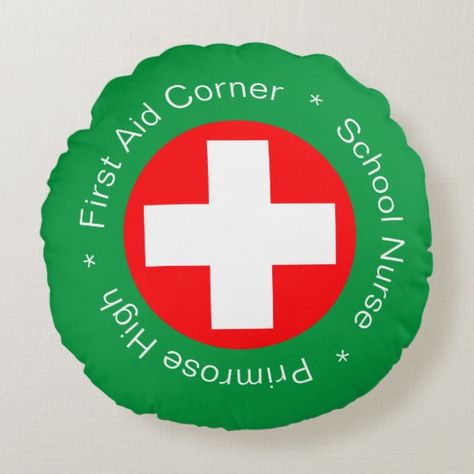 First Aid - School Nurse office: pillow with red cross sign and customisable text for doctor, nurse, events, holiday camps #firstaid #school #nurse #office #doctor #medic #ambulance #eventorganiser #help Warfarin Nursing, Preoperative Nursing, Nursing Home Nurse, Office Doctor, Ortho Nurse, Dosage Calculations, School Nurse Office, Cross Sign, Nurse Office