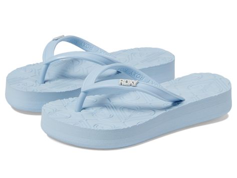 PRICES MAY VARY. Fabric: Synthetic raffia polyester upper blend fabric Lining: Textile lining Light Blue Sandals, Blue Flip Flops, Platform Flip Flops, Roxy Girls, Pretty Sandals, Coding For Kids, Blue Sandals, Kids Luggage, Luxury Store