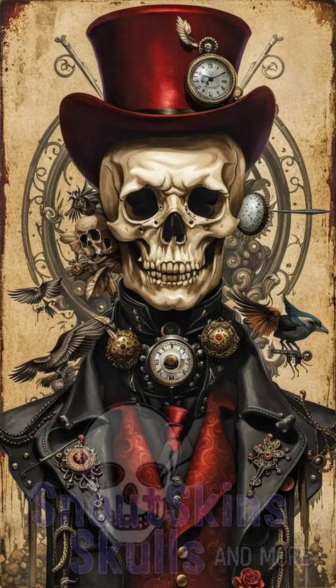 Skull With Top Hat, Pen Ideas, Skull Artwork, King Louie, Skull And Bones, Top Hat, Circus, Tattoo Ideas, Bones